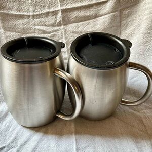 Stainless Steel Travel Mug set of two, non-toxic and clean. Accessories.